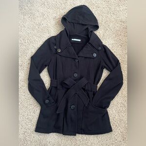 Maurices Black Hooded Trench Coat